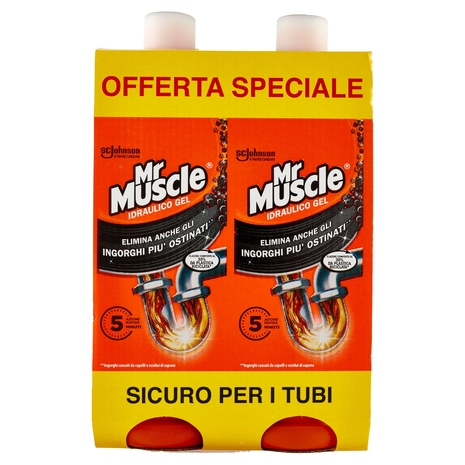 Mr Muscle Idraulico Gel Bipacco Cartone 2 x 1000 ml